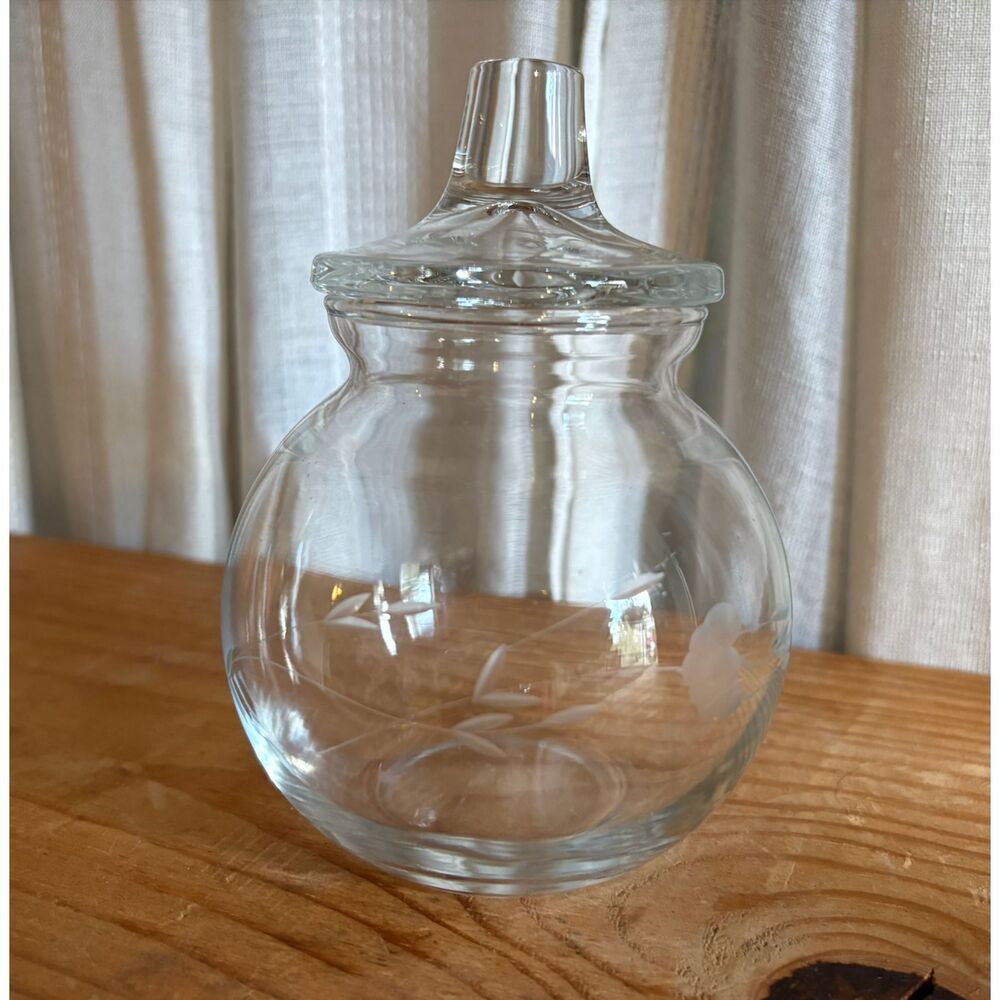 Vintage Princess House Heritage Etched Crystal Apothecary Candy Jar